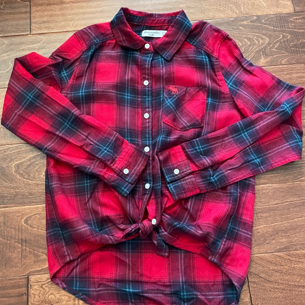 Red and green Abercrombie flannel